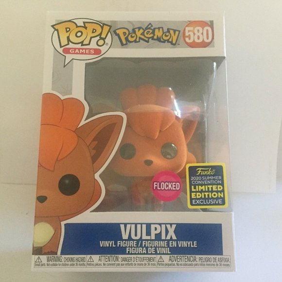 NEW 2020 SDCC Shared Exclusive Pokemon Vulpix Flocked Funko Pop Figure #580 - Picture 1 of 8
